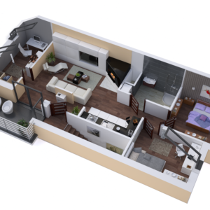 wizualizacja mieszkania apartamentu Leszno - święciechowa